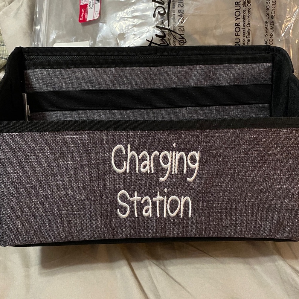 *** Thirty-One Office Desk Organizer Charcoal Crosshatch ••• see pictures